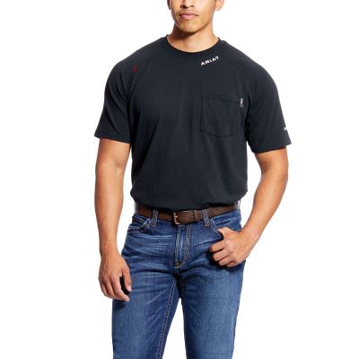 Ariat Work: FR Baselayer Camisetas Hombre - Negras (NHLRK6208)